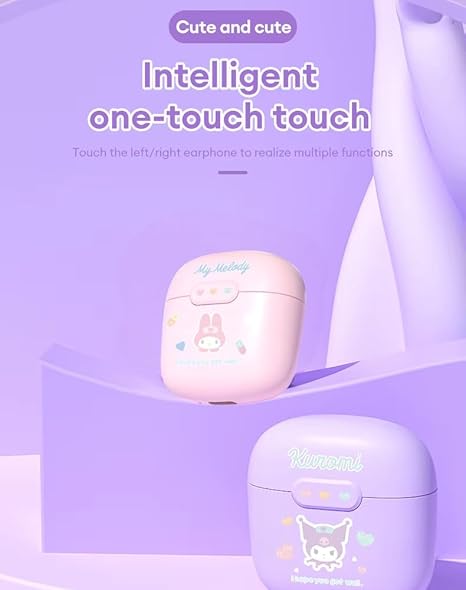 BL22B - Wireless Hi-Fi Earbuds With Cartoon Themed Charging Case - Pink