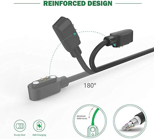 Smart Watch Charger for BezosMax, 3.3-Feet Replacement Magnetic Watch USB Charging Cable Cord for K61/SW06 K63/SW03