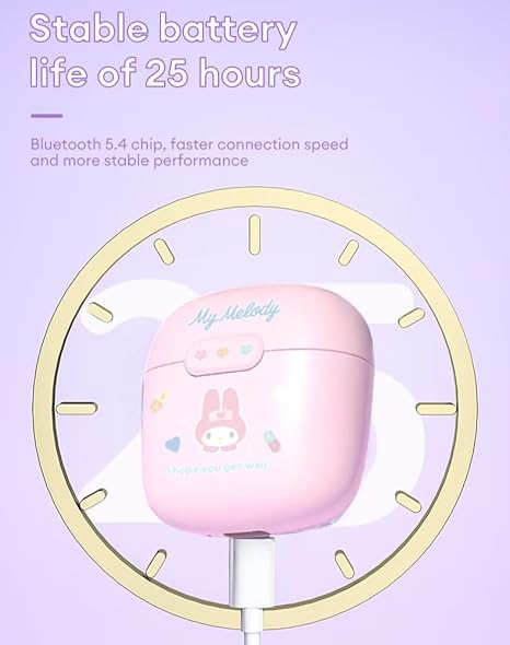 BL22B - Wireless Hi-Fi Earbuds With Cartoon Themed Charging Case - Pink
