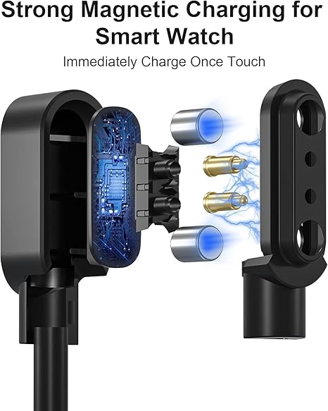 Smart Watch Charger for BezosMax, 3.3-Feet Replacement Magnetic Watch USB Charging Cable Cord for K61/SW06 K63/SW03
