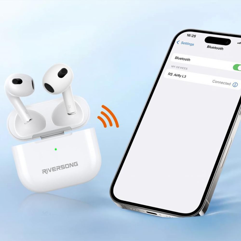 Riversong Airfly L3 Wireless Earbuds, White