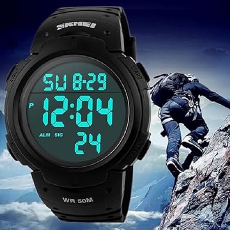 Mens Lumious Military Waterproof Watch Alarm Stopwatch Watch 1068