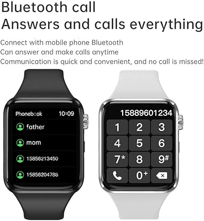 HCHLQL Smart Watch for Android iOS Phones Compatible with iPhone Samsung, Touchscreen Fitness Tracker Smartwatch with Call/SMS/Heart Rate/meter for Men Women (Black)