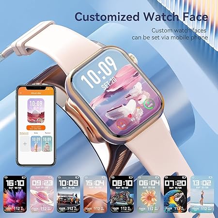 Hwagol Smart Watch 2024 – 1.85" Fitness Tracker with Call Function & Health Monitoring (Pink)