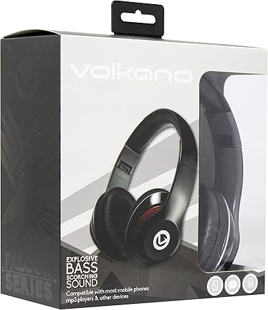 Volkano Falcon wired Headphones Microphone High Quality Folding Stereo Headset (No Bluetooth)